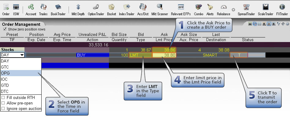 Limit-on-Open Buy Order