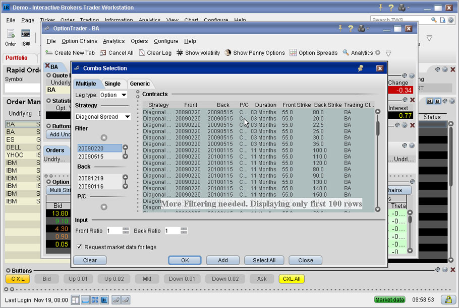 Interactive brokers options order types